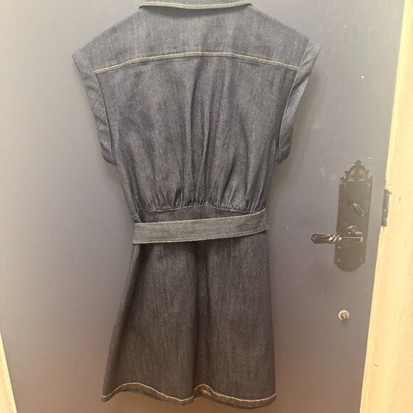 Cinq a Sept Tena Belted Denim Shirtdress in Indigo - Size 8 - Picture 3 of 3